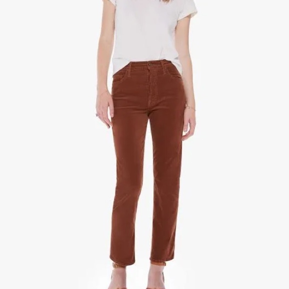 Mother tomcat ankle chestnut corduroy size 29